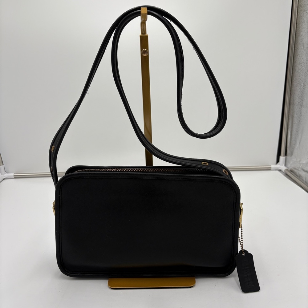 Vintage Coach Legacy East West Compartment Bag Black Glove Tanned Leather 9164 - Picture 2 of 7